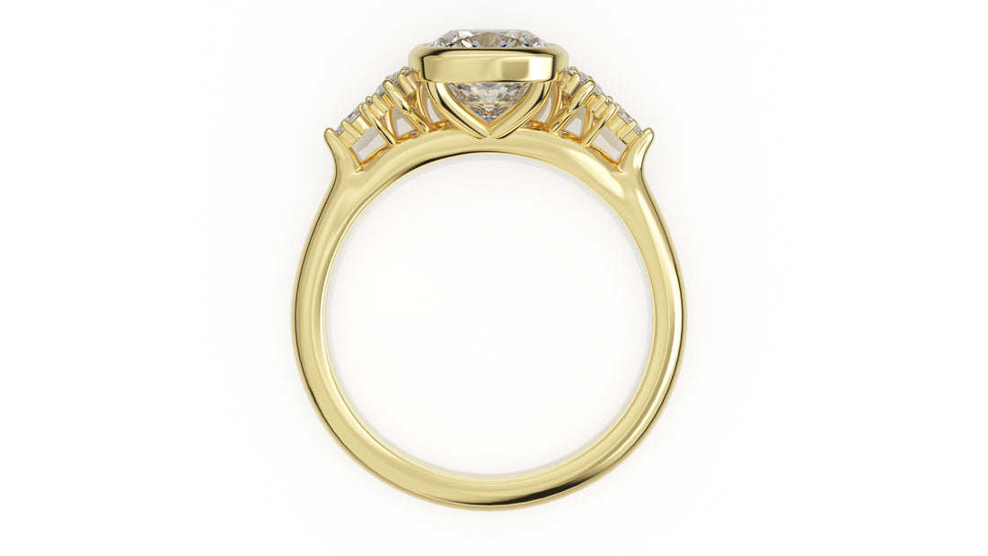 The Bezel Maeve Ring | Cushion | Setting Only - Lavender Creek Gems 