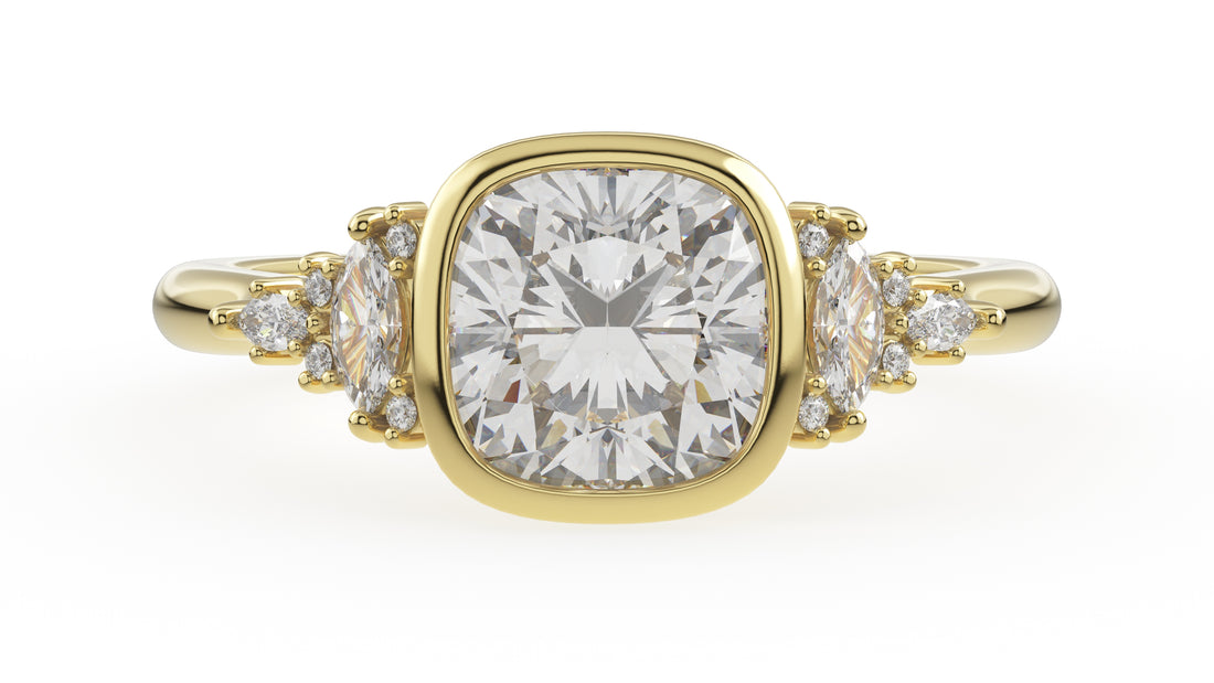 The Bezel Maeve Ring | Cushion | Setting Only - Lavender Creek Gems