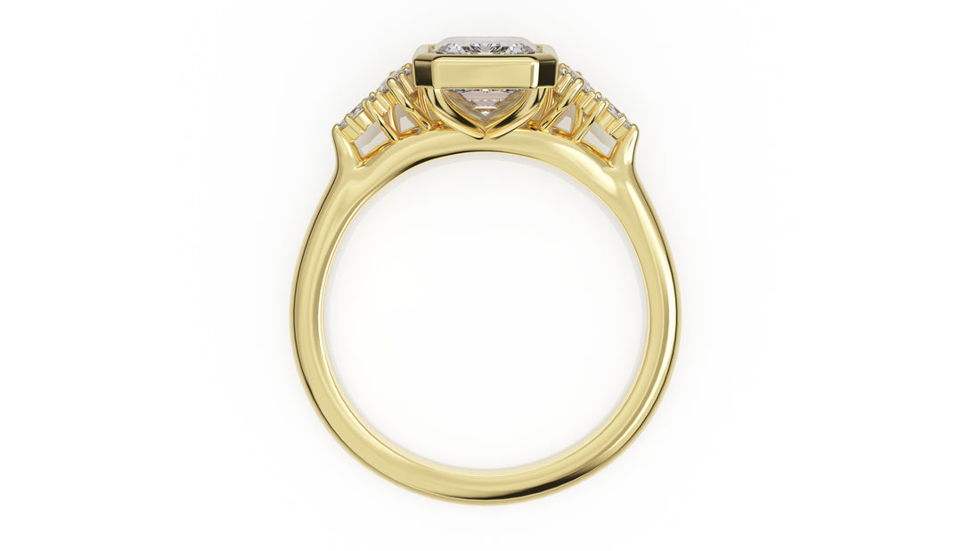 The Bezel Maeve Ring | Emerald Cut | Setting Only - Lavender Creek Gems