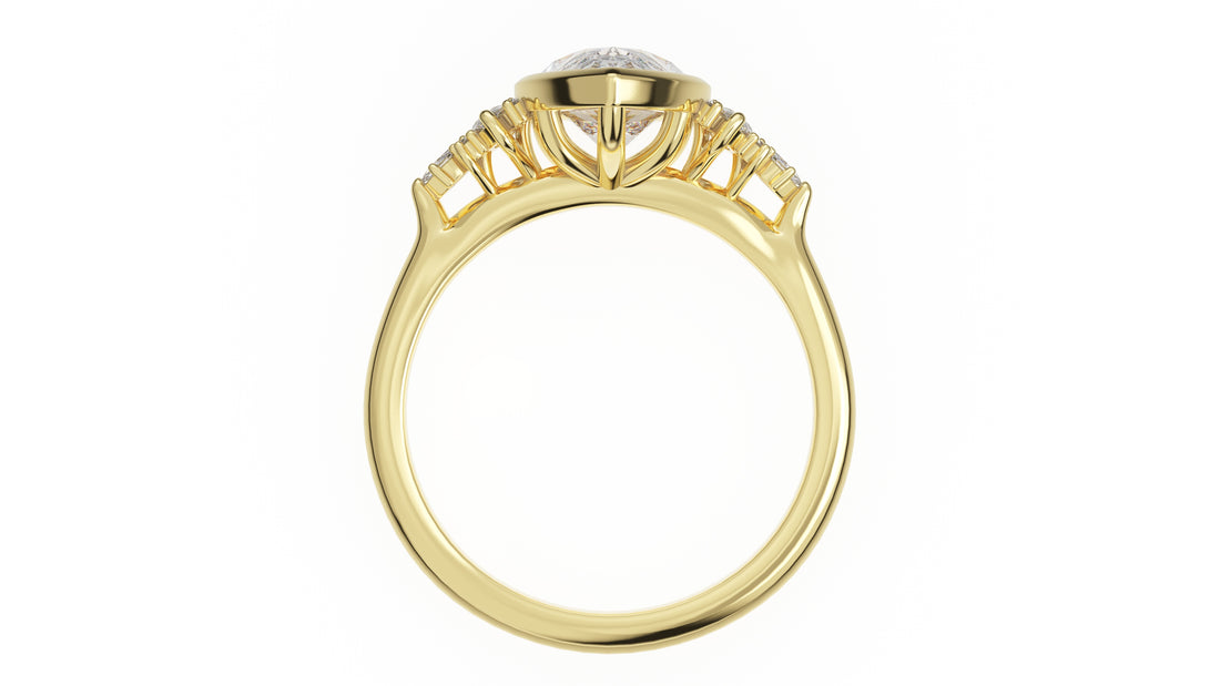 The Bezel Maeve Ring | Pear | Setting Only - Lavender Creek Gems 