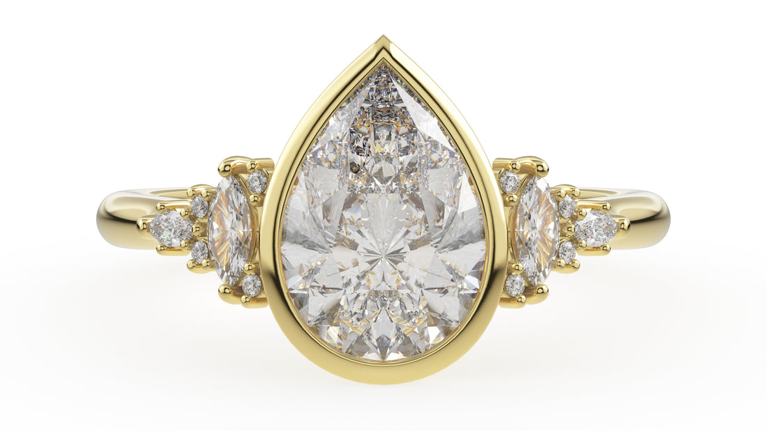 The Bezel Maeve Ring | Pear | Setting Only - Lavender Creek Gems