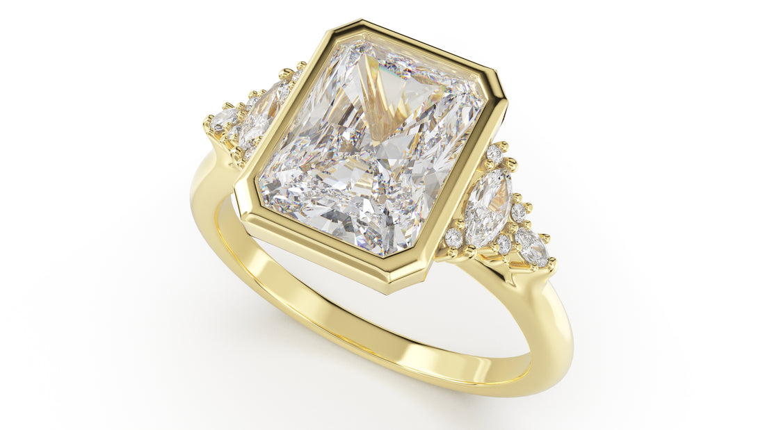The Bezel Maeve Ring | Radiant | Setting Only - Lavender Creek Gems