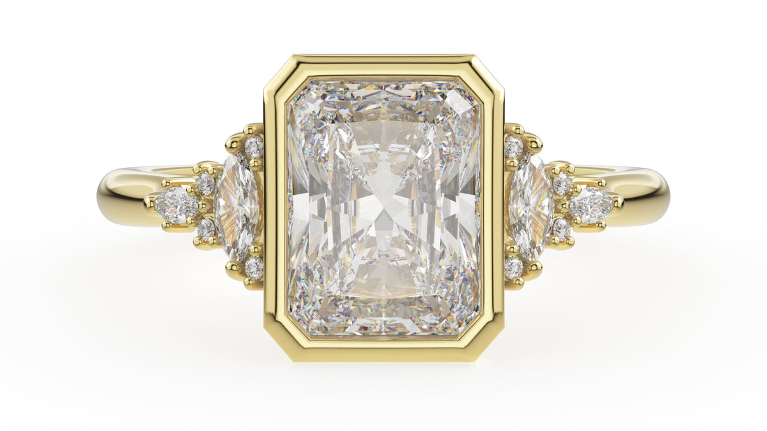 The Bezel Maeve Ring | Radiant | Setting Only - Lavender Creek Gems