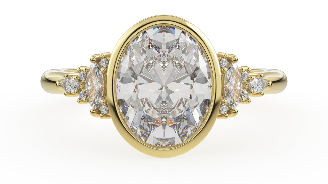 The Bezel Maeve Ring | Oval | Setting Only - Lavender Creek Gems
