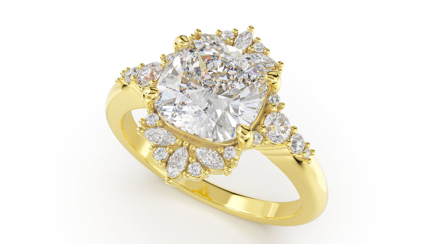 The Comtesse Ring | Cushion | Setting Only - Lavender Creek Gems 