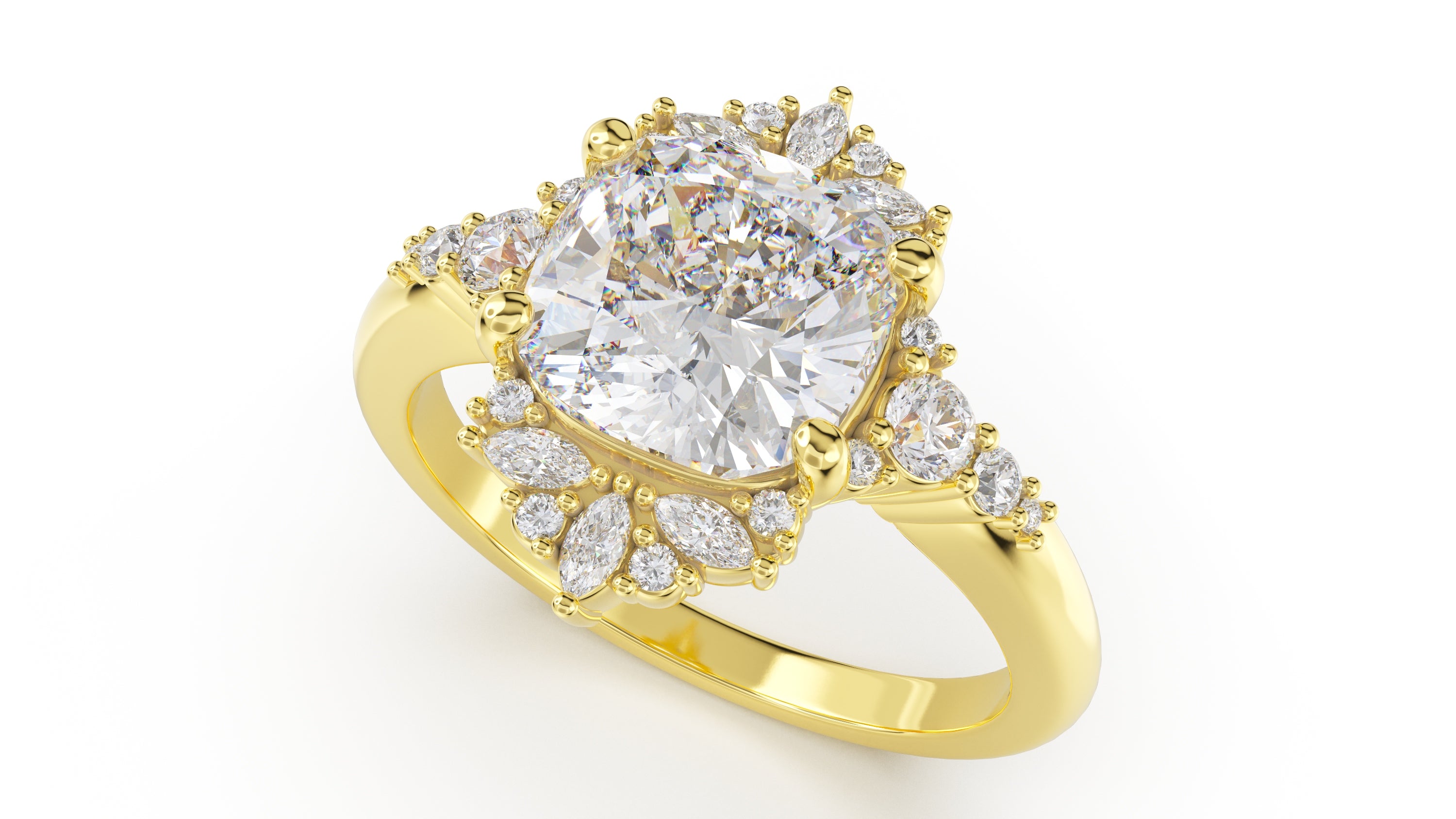 The Comtesse Ring | Cushion | Setting Only - Lavender Creek Gems 