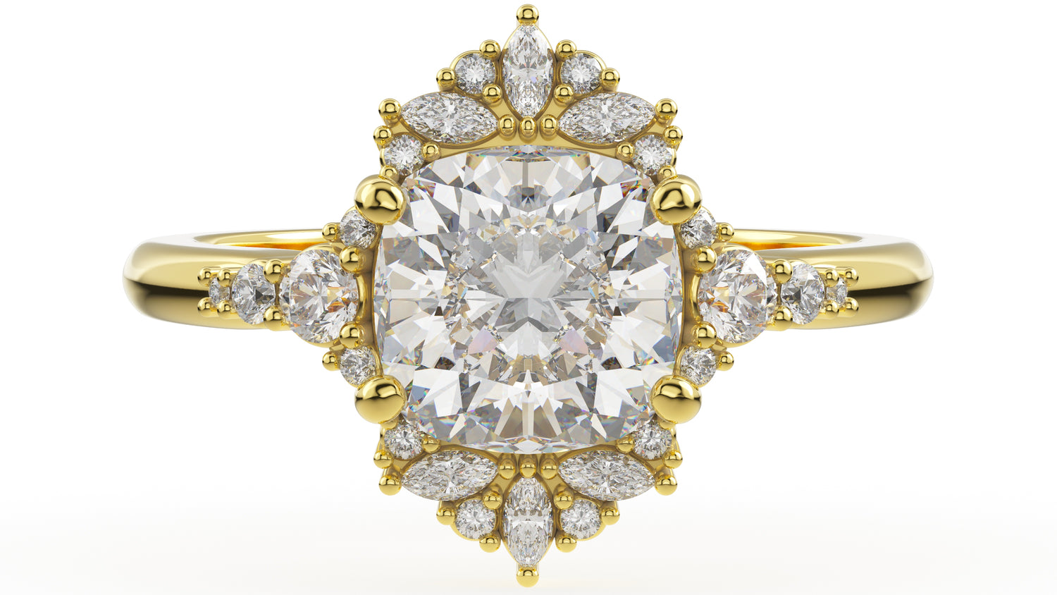 The Comtesse Ring | Cushion | Setting Only - Lavender Creek Gems 