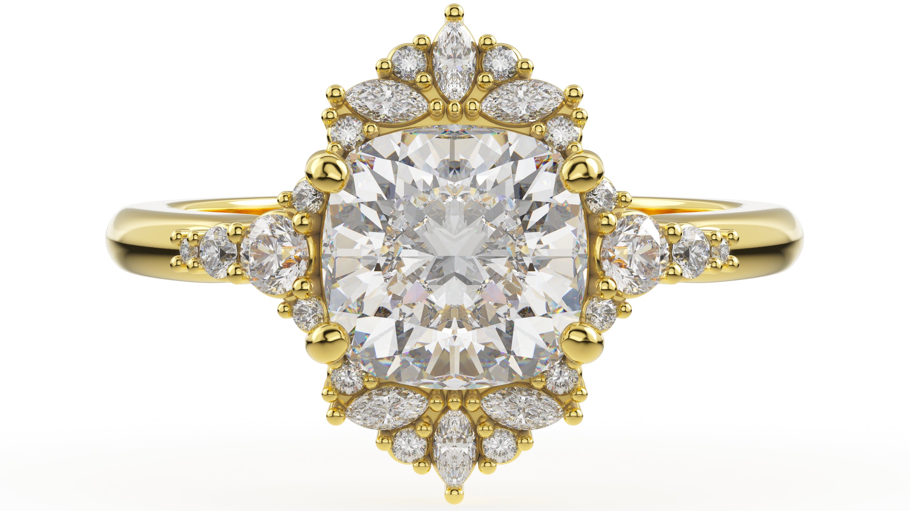The Comtesse Ring | Cushion | Setting Only - Lavender Creek Gems 