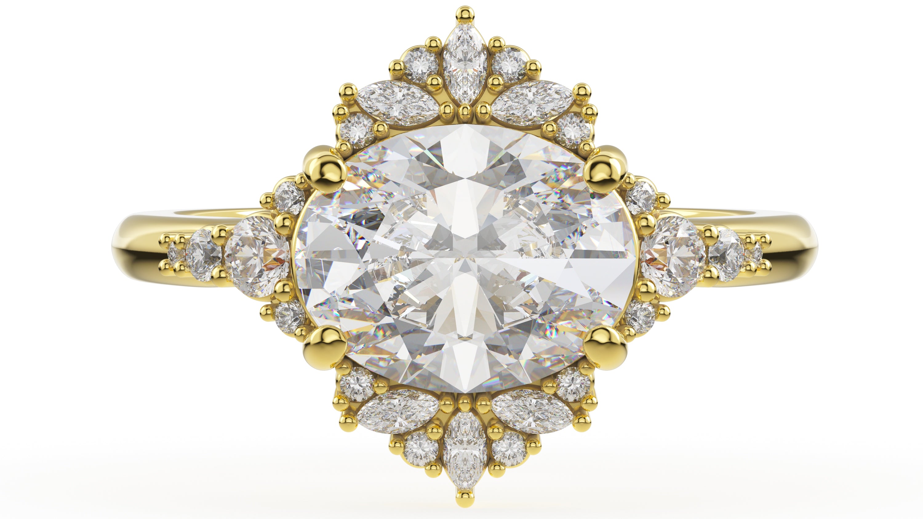 The Comtesse Ring | Oval | Setting Only - Lavender Creek Gems 