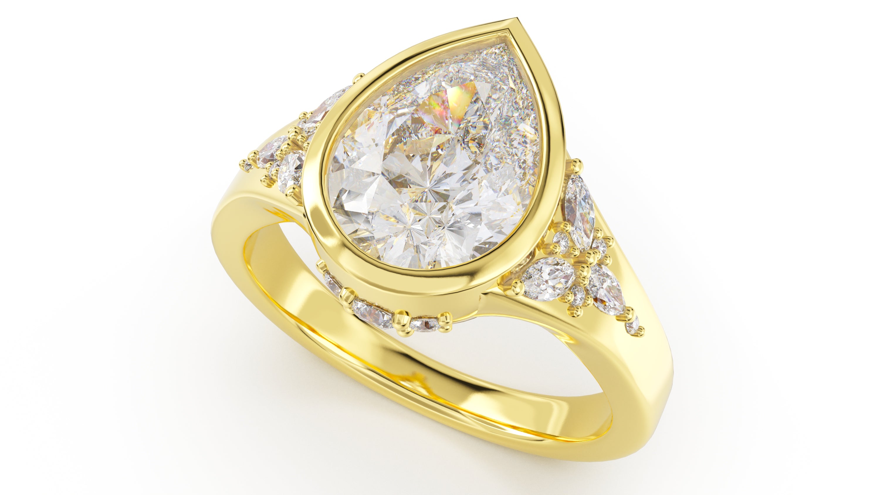 The Daylight Ring | Pear | Setting Only - Lavender Creek Gems 