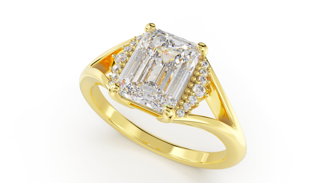 The Serendipity Ring | Emerald Cut | Setting Only