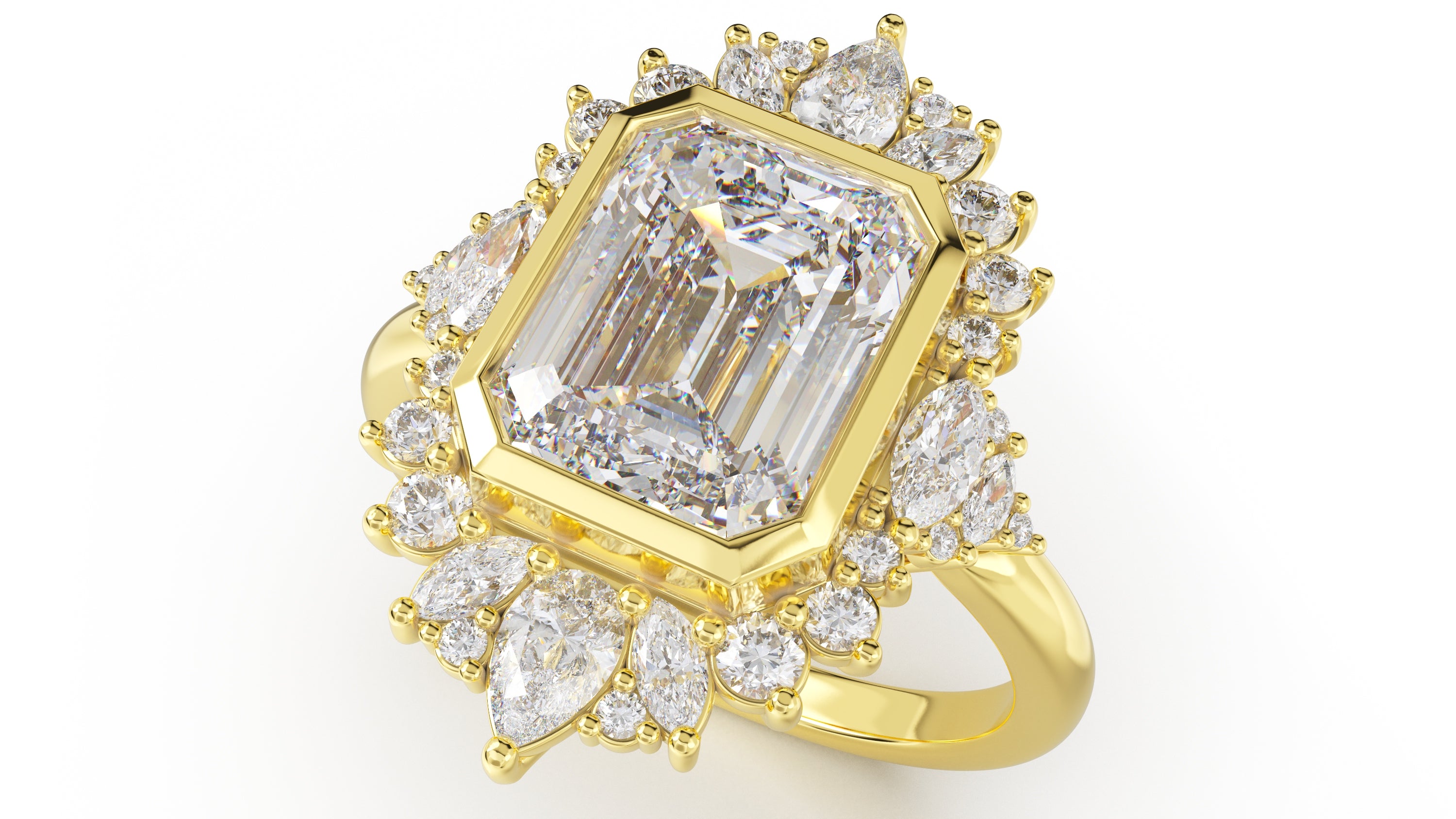 The Ethereal Ring | Emerald Cut | Setting Only - Lavender Creek Gems 