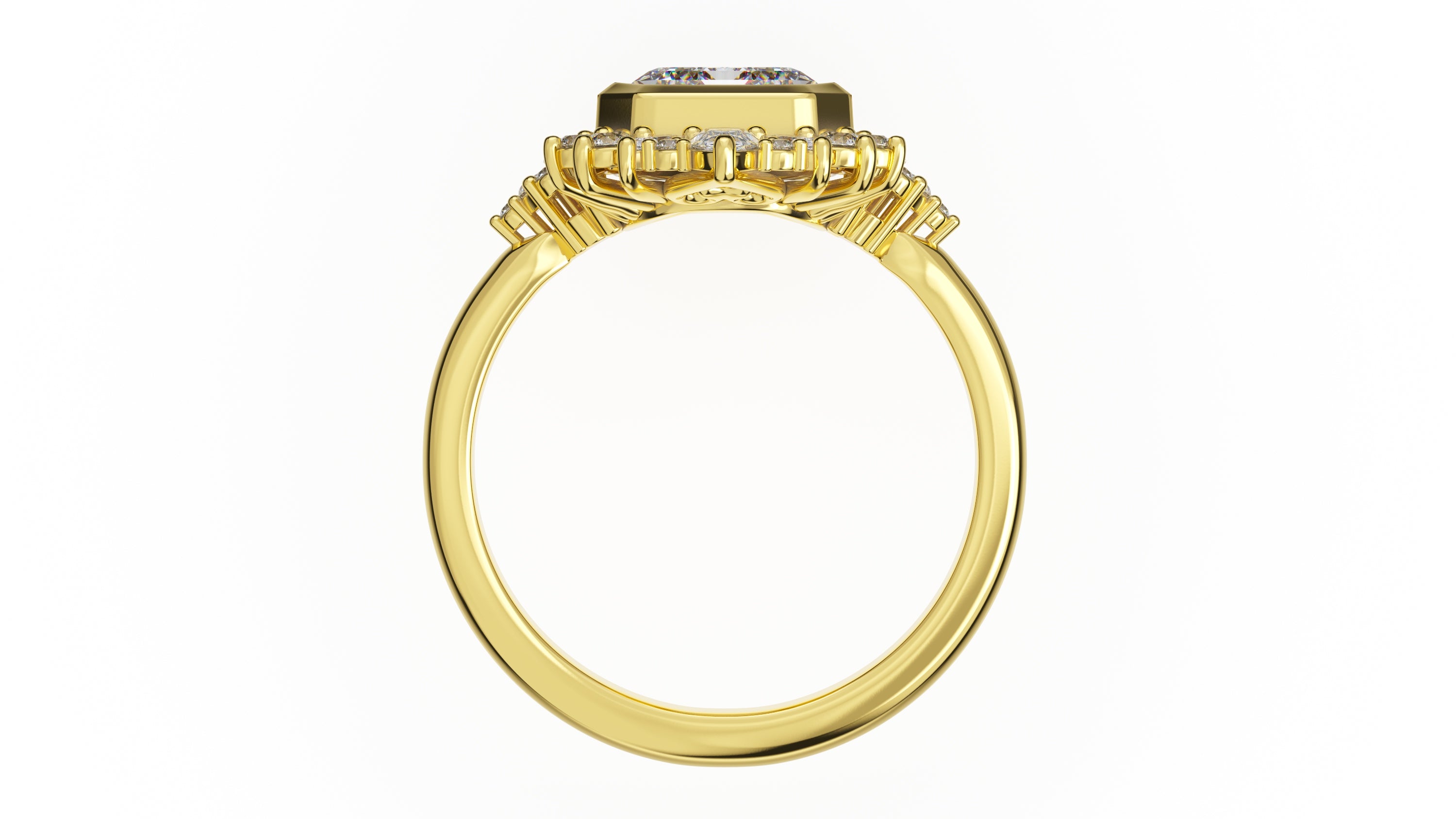 The Ethereal Ring | Emerald Cut | Setting Only - Lavender Creek Gems 