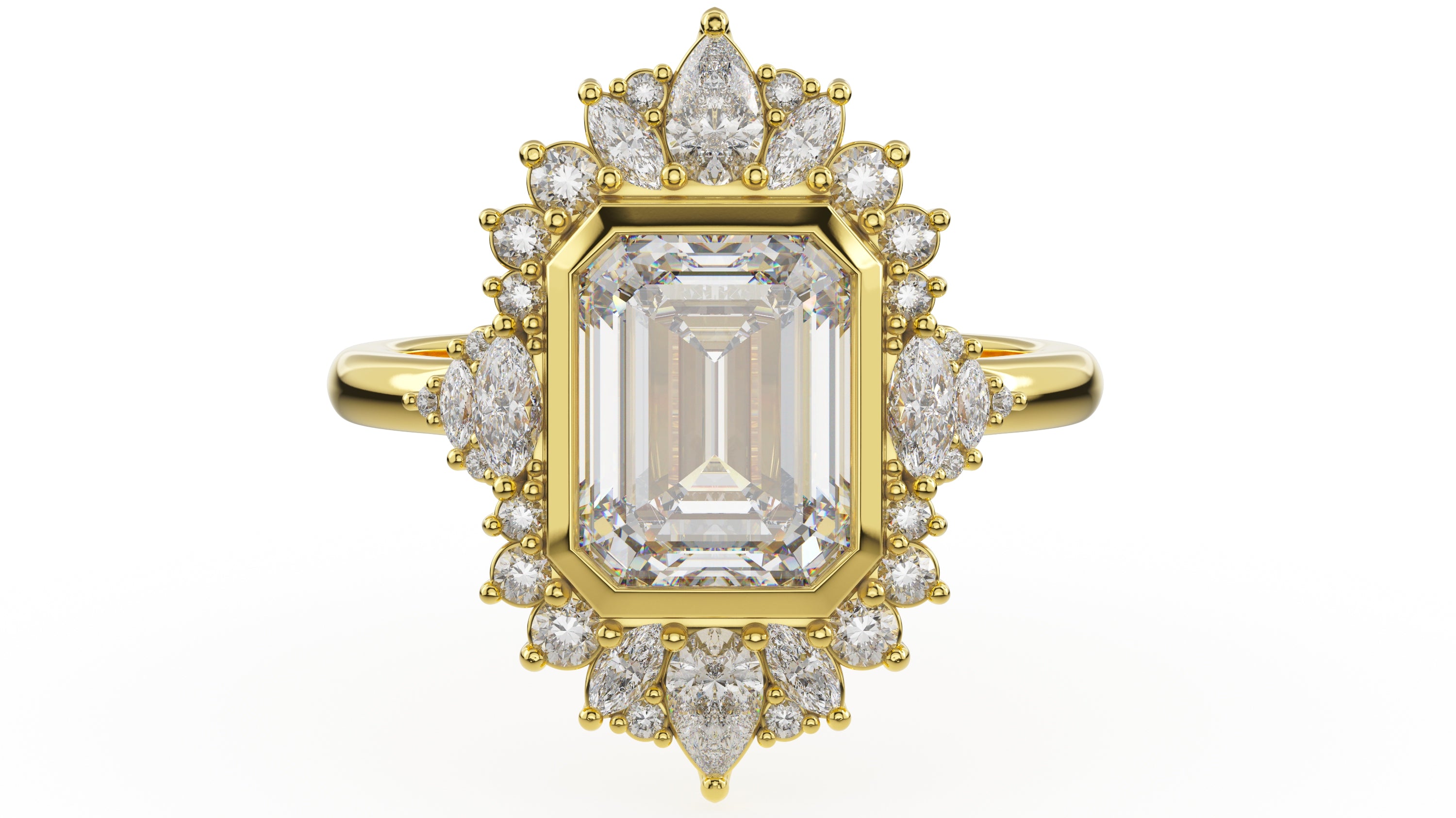 The Ethereal Ring | Emerald Cut | Setting Only - Lavender Creek Gems 