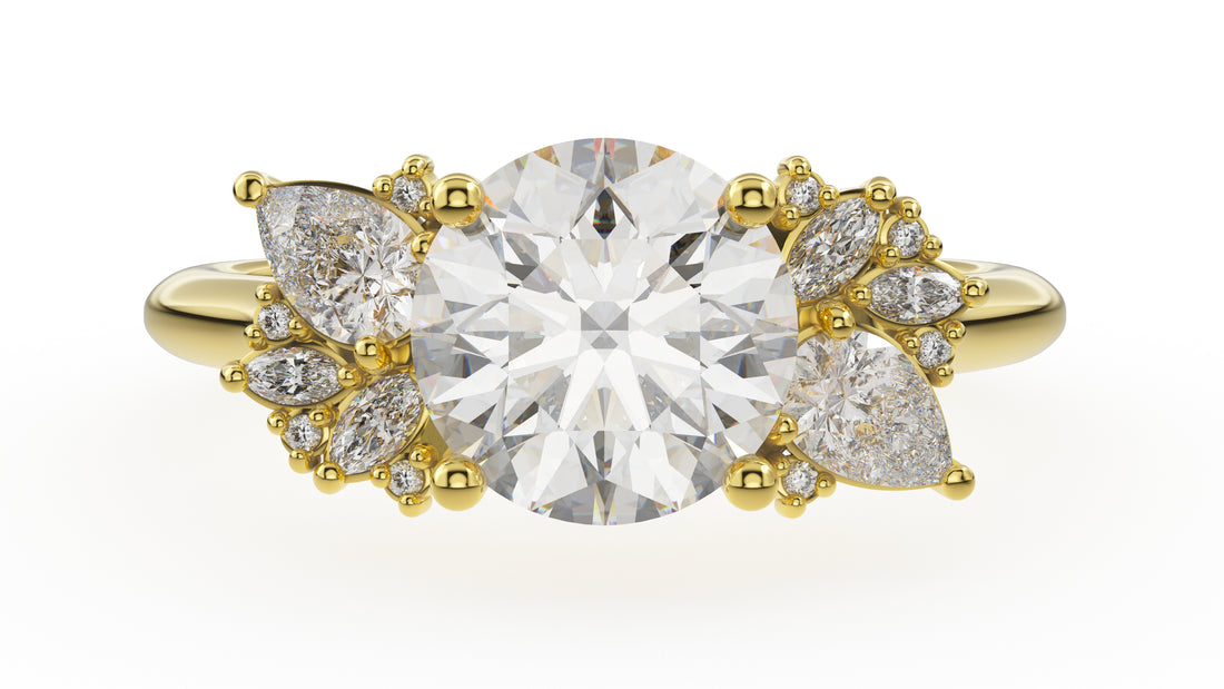 The Fleur Ring | Round | Setting Only - Lavender Creek Gems 