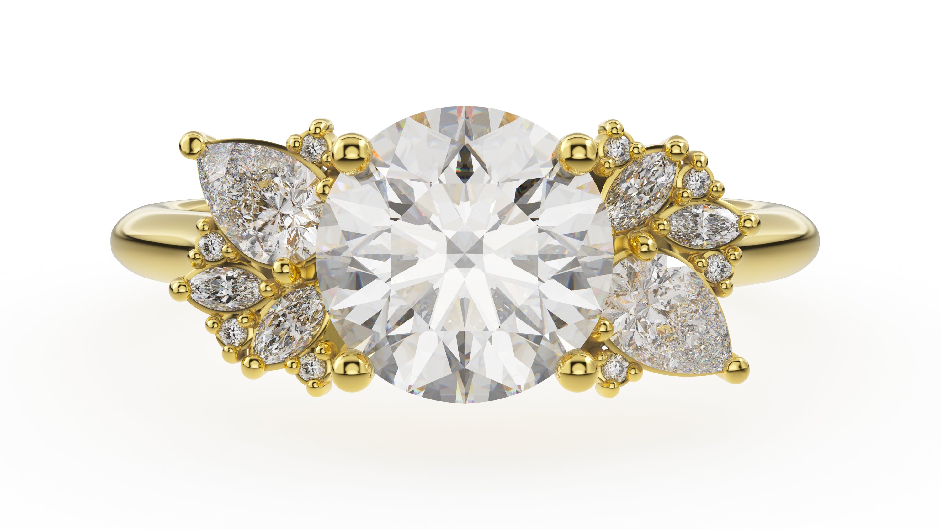 The Fleur Ring | Round | Setting Only - Lavender Creek Gems 