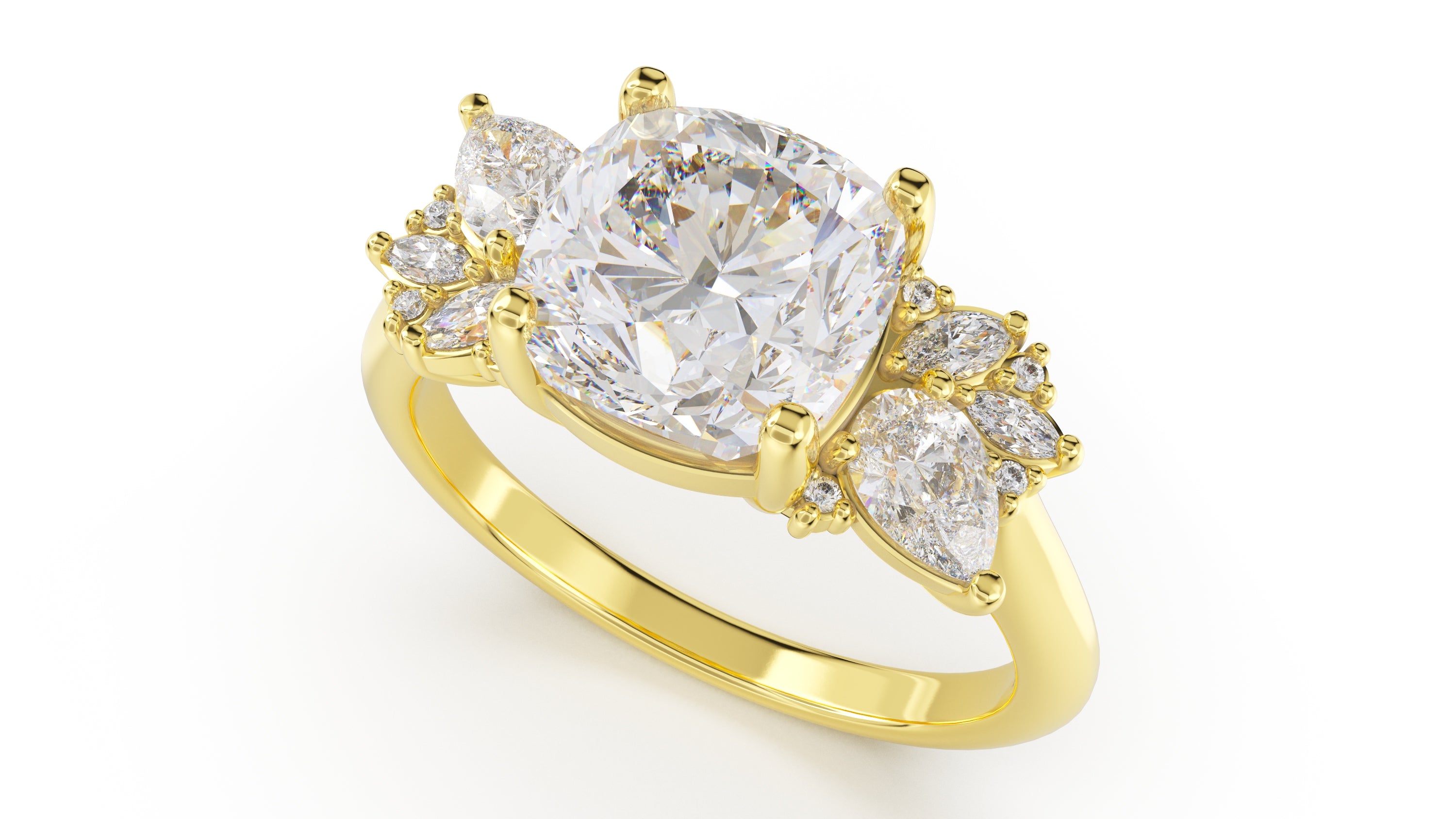 The Fleur Ring | Cushion | Setting Only - Lavender Creek Gems 