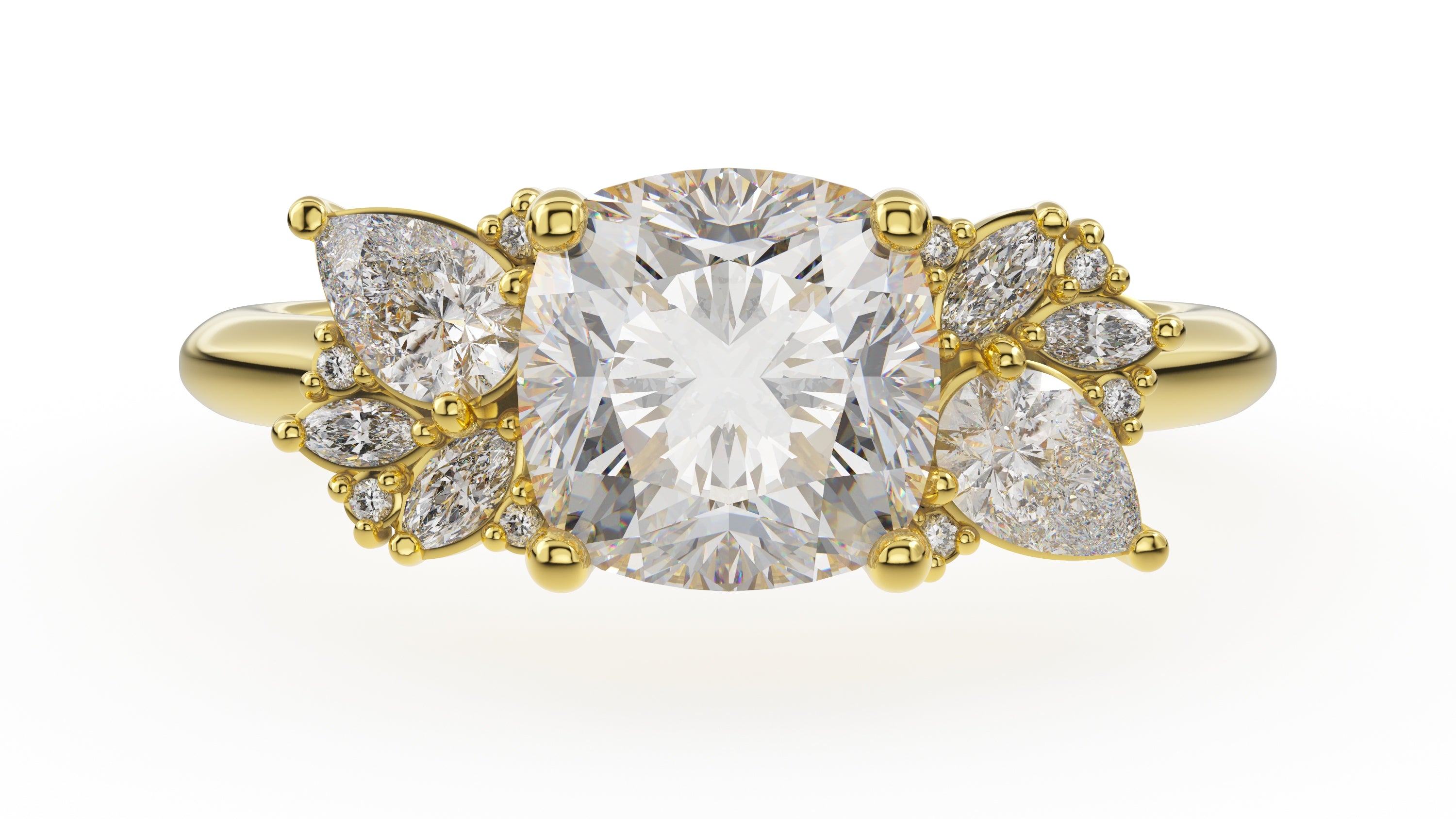 The Fleur Ring | Cushion | Setting Only - Lavender Creek Gems 