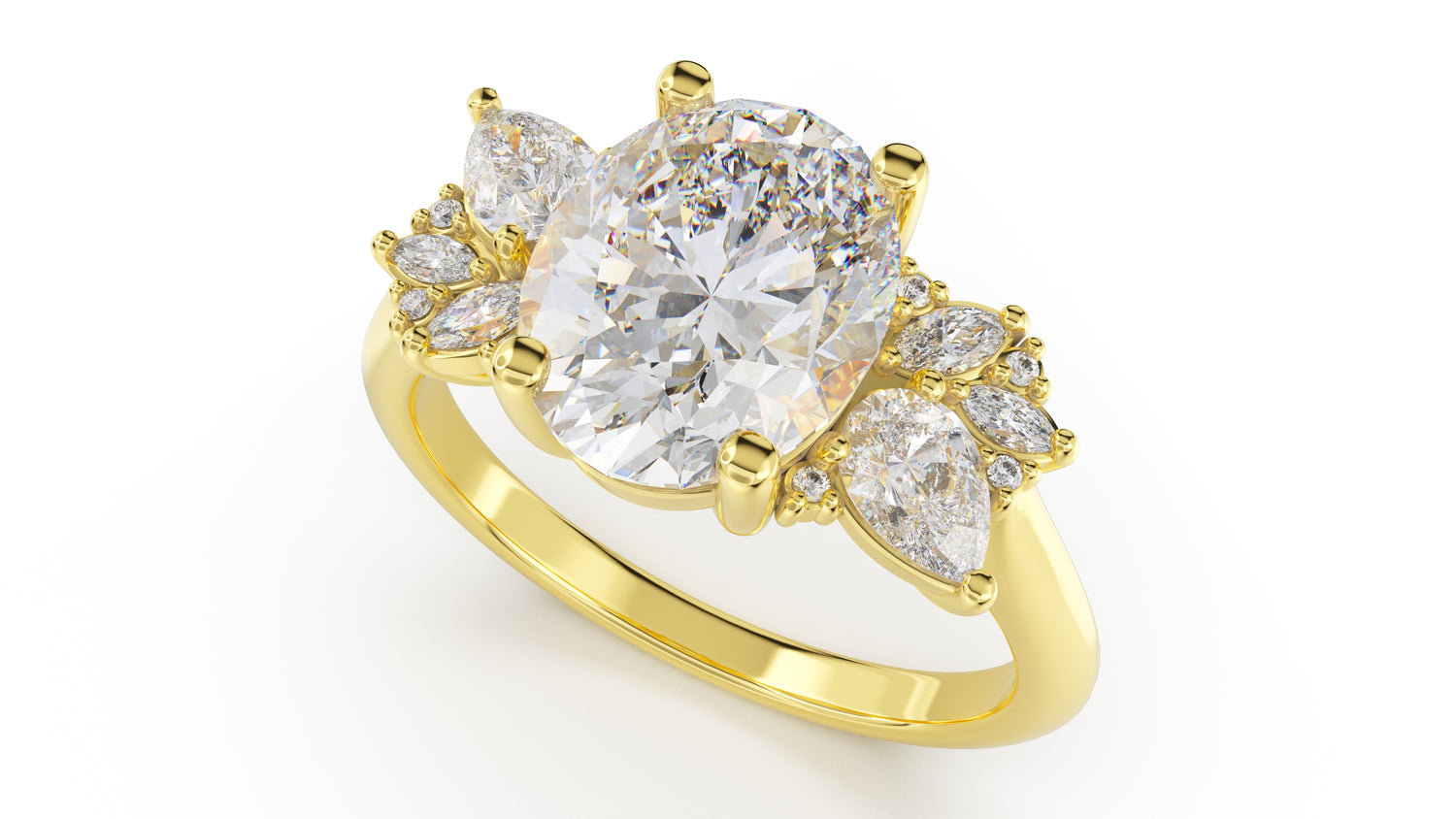 The Fleur Ring | Oval | Setting Only