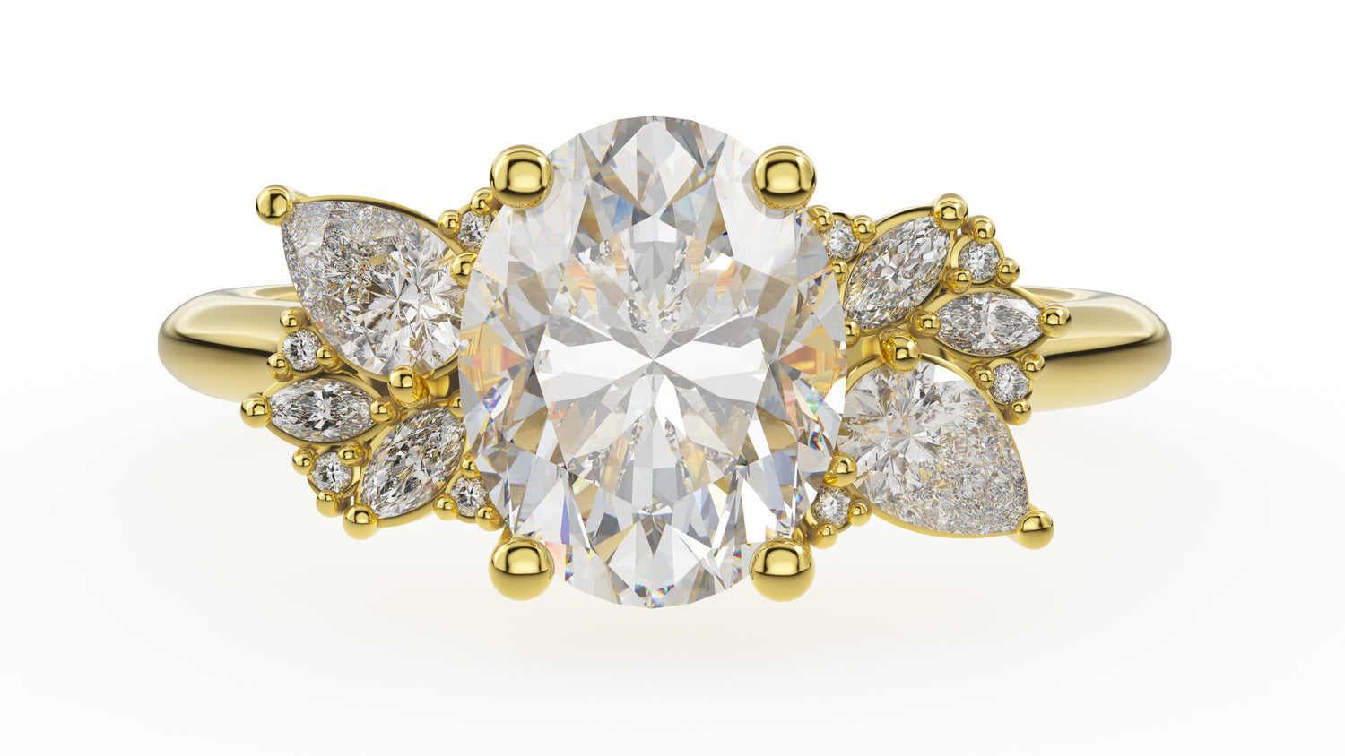 The Fleur Ring | Oval | Setting Only