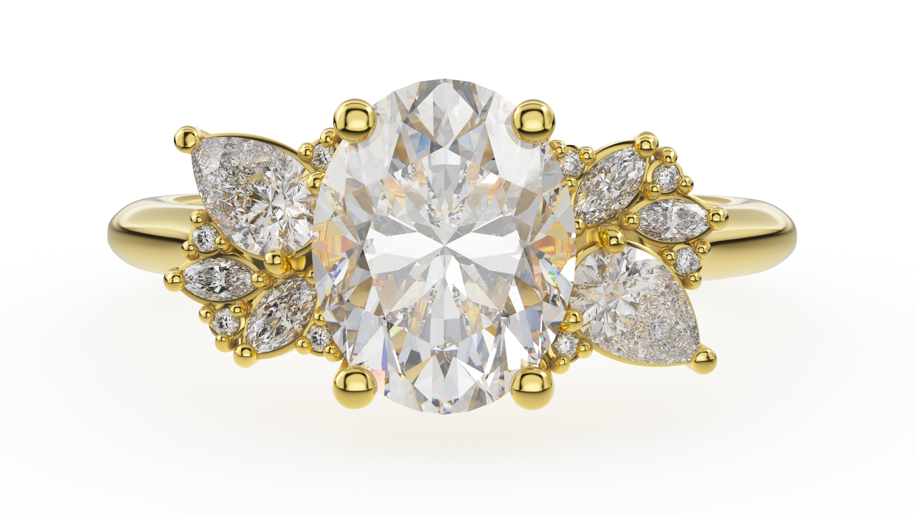 The Fleur Ring | Oval | Setting Only - Lavender Creek Gems 