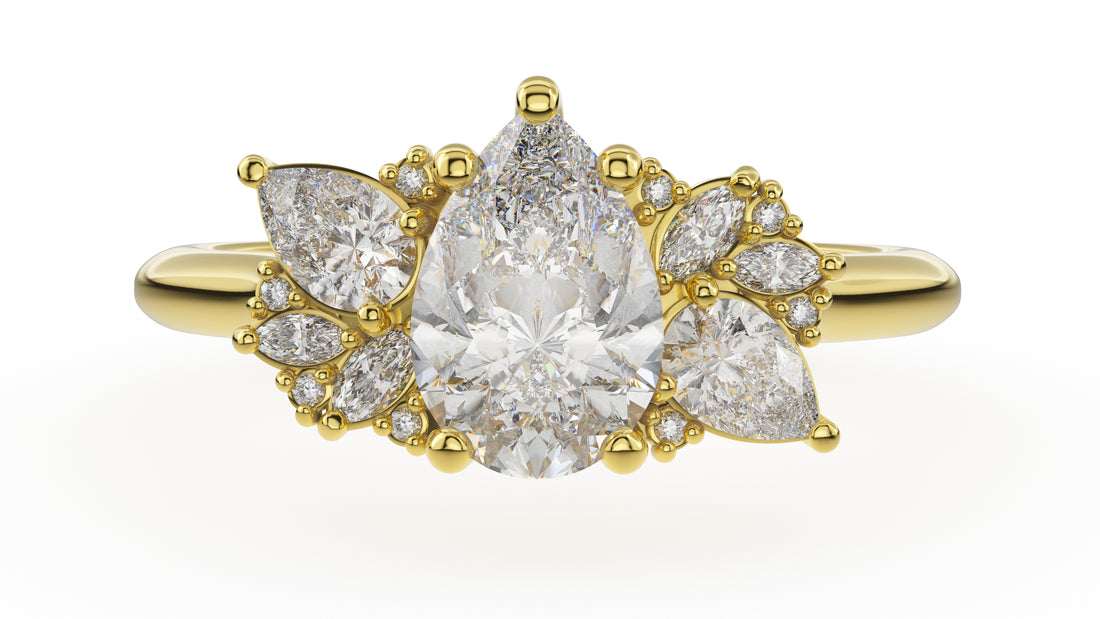 The Fleur Ring | Pear | Setting Only - Lavender Creek Gems 