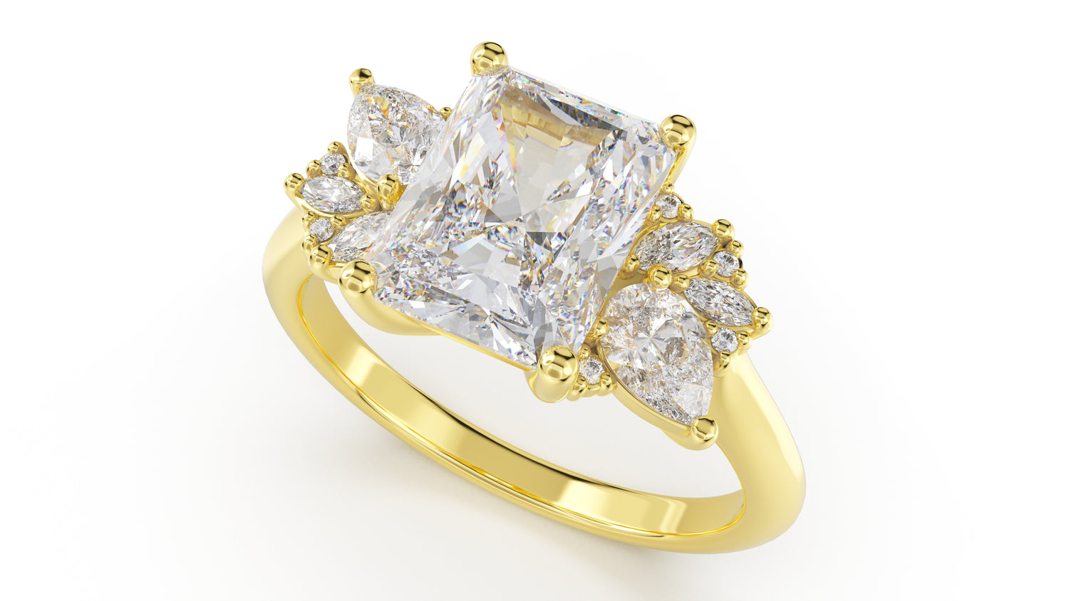 The Fleur Ring | Radiant | Setting Only - Lavender Creek Gems 