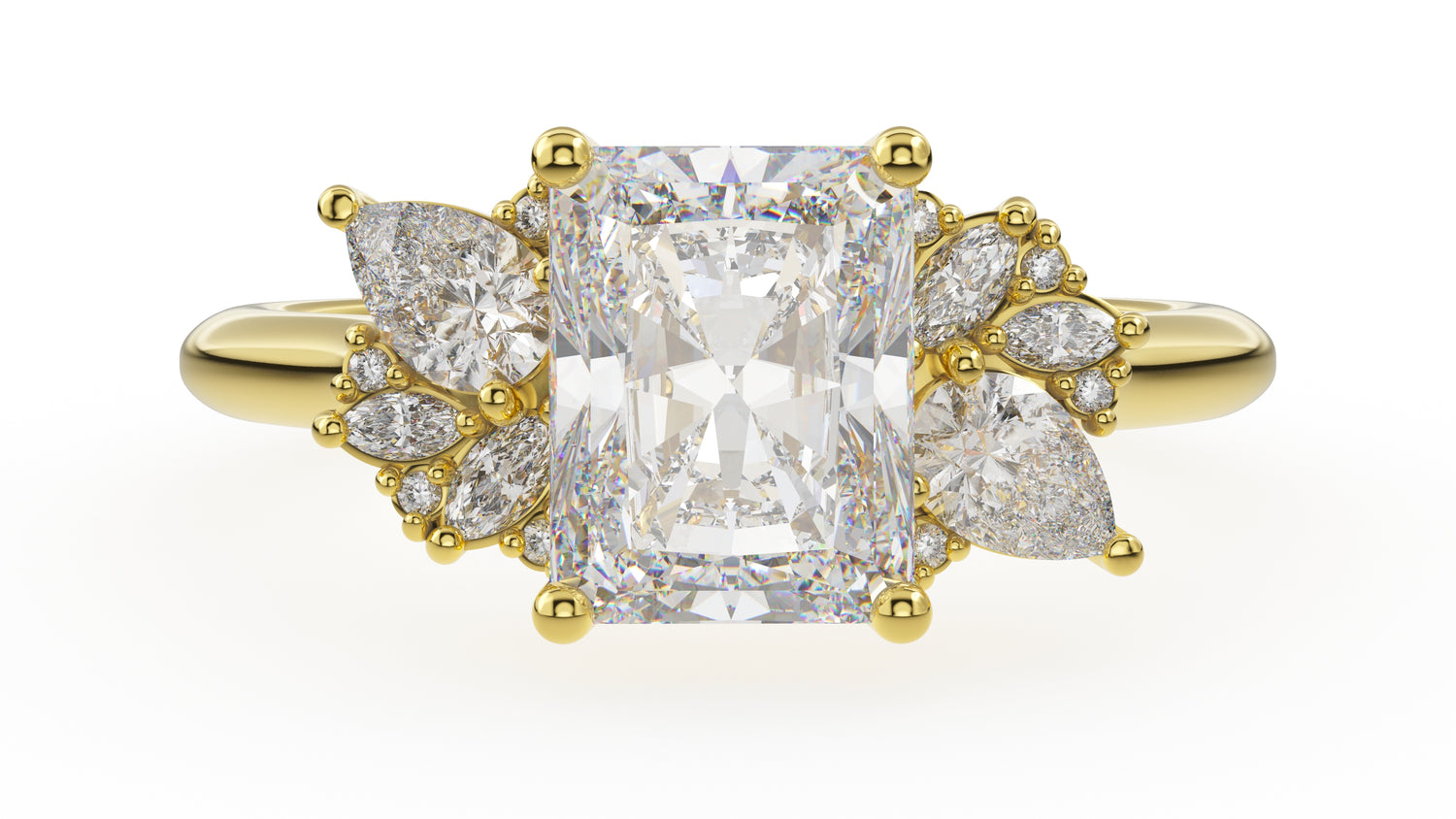 The Fleur Ring | Radiant | Setting Only - Lavender Creek Gems 
