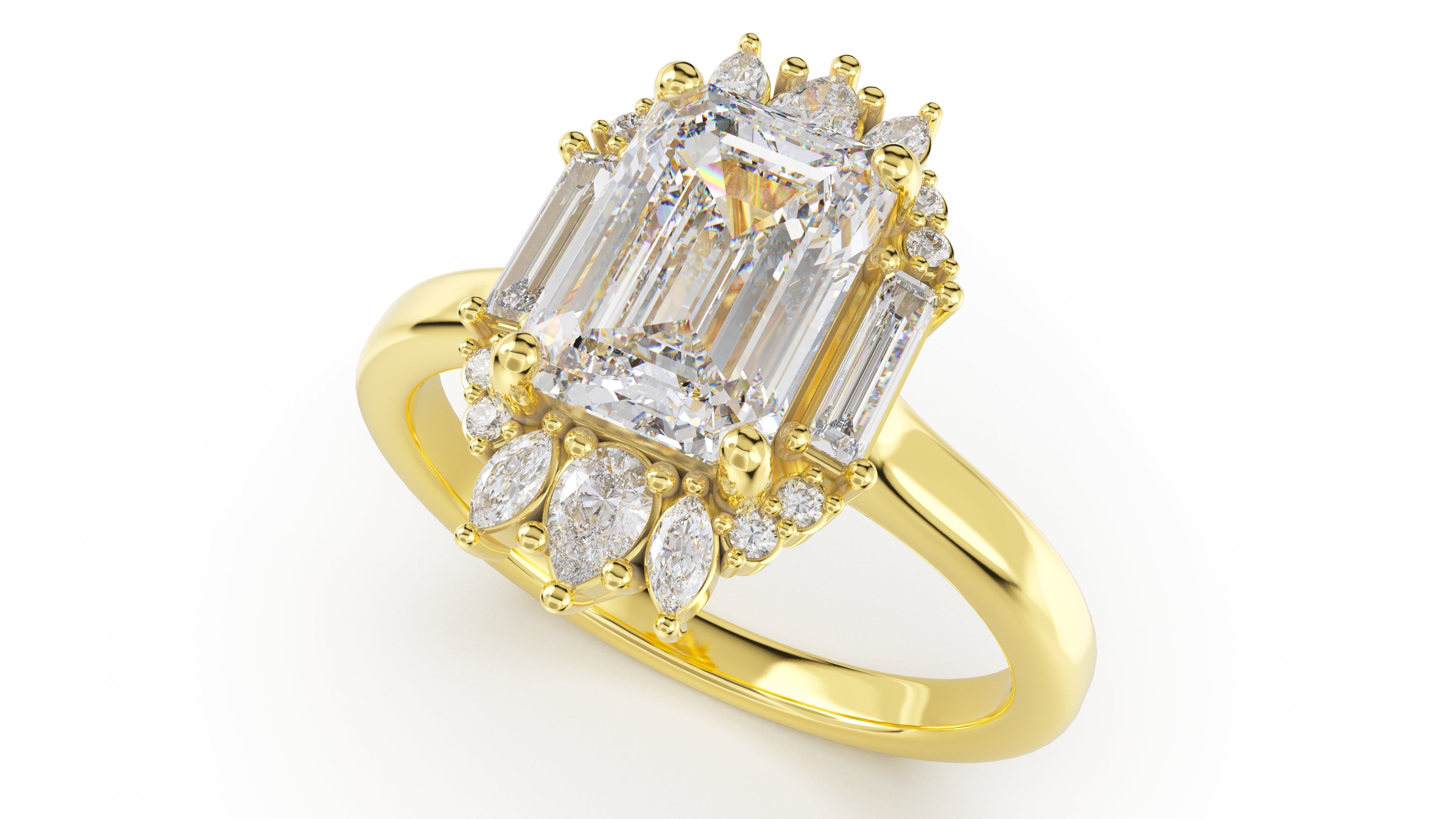The Georgia Ring | Emerald Cut | Setting Only - Lavender Creek Gems 