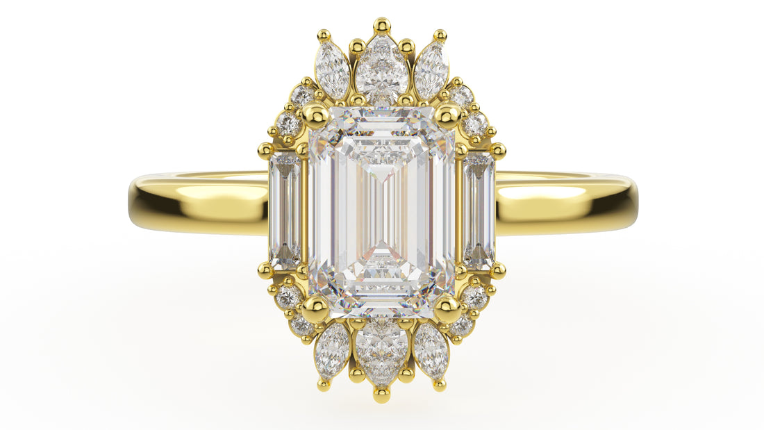 The Georgia Ring | Emerald Cut | Setting Only - Lavender Creek Gems 