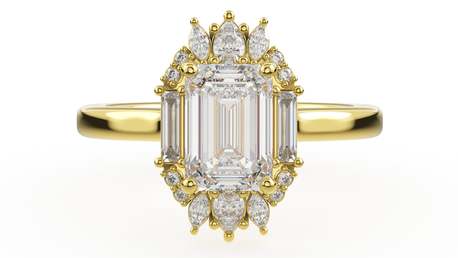 The Georgia Ring | Emerald Cut | Setting Only - Lavender Creek Gems 