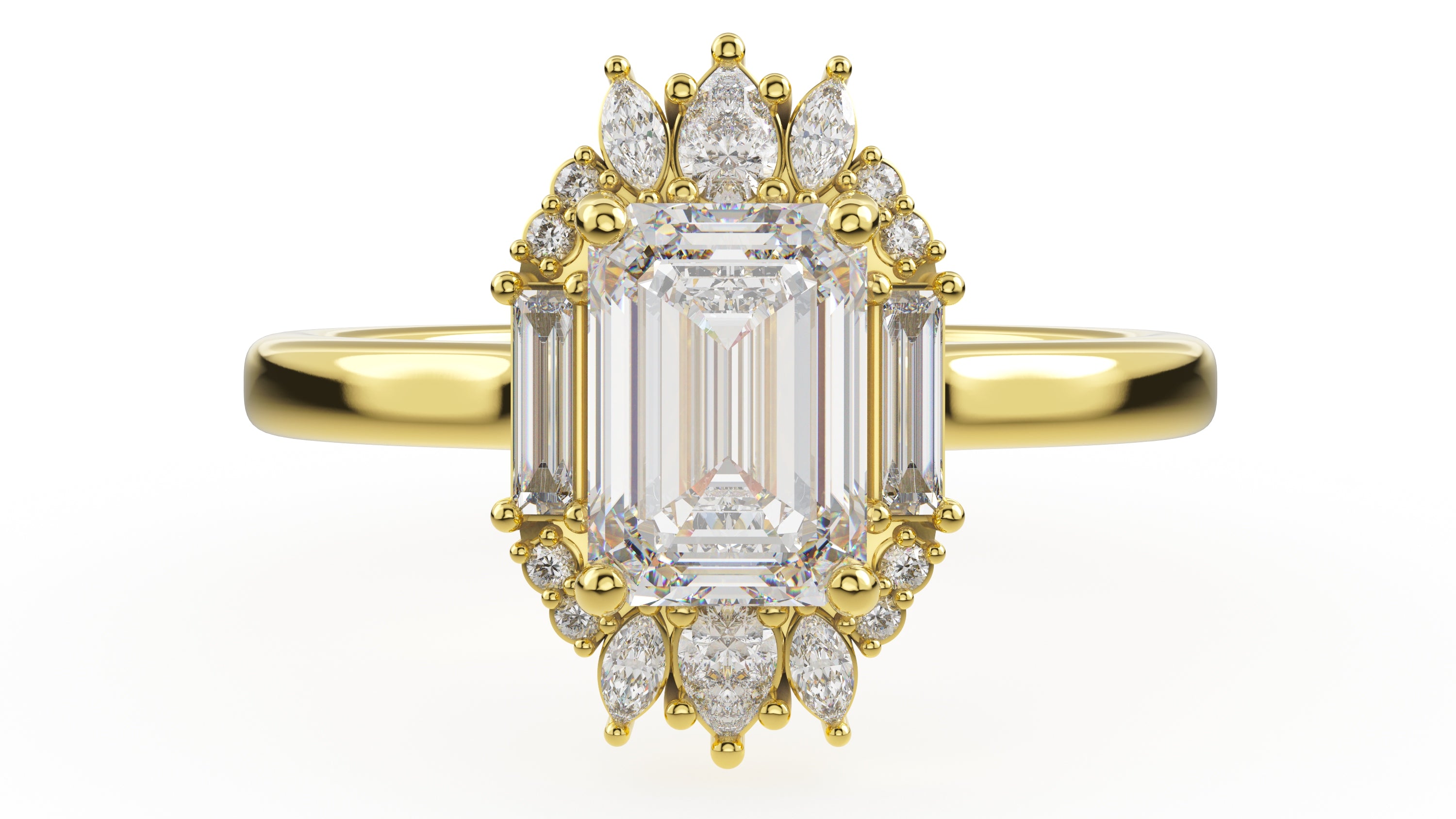 The Georgia Ring | Emerald Cut | Setting Only - Lavender Creek Gems 