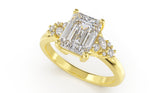 The Lyria Ring | Emerald Cut | Setting Only - Lavender Creek Gems 
