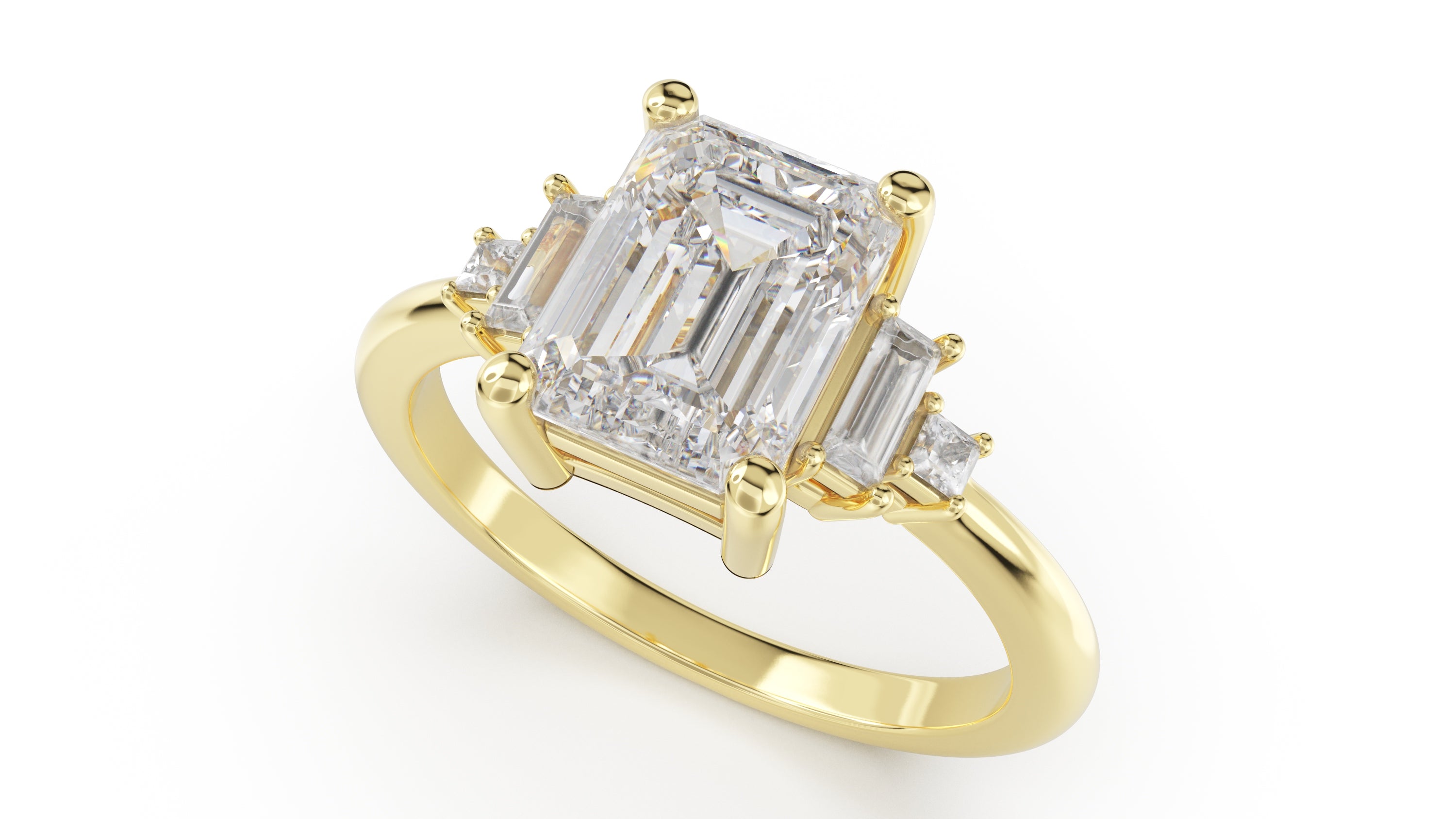 The Mira Ring | Emerald Cut | Setting Only - Lavender Creek Gems 