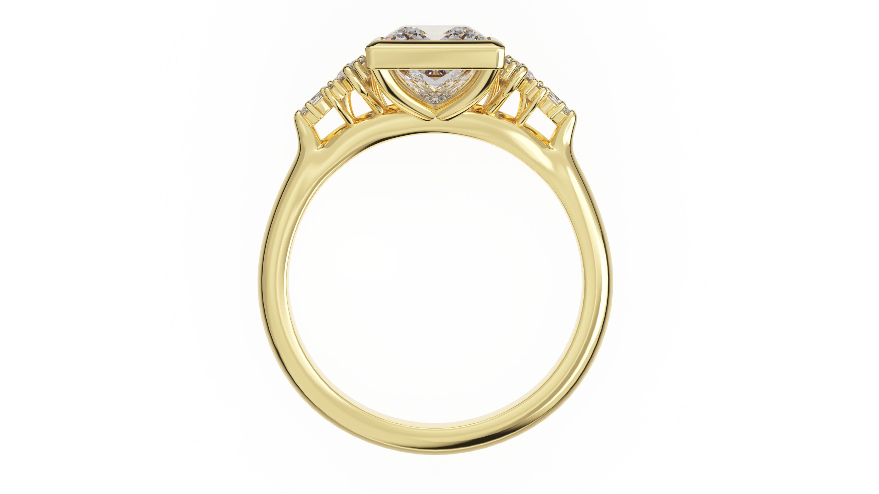 The Bezel Maeve Ring | Princess | Setting Only - Lavender Creek Gems 