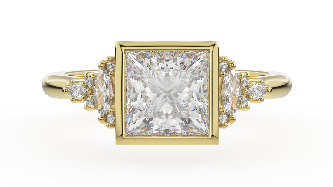 The Bezel Maeve Ring | Princess | Setting Only - Lavender Creek Gems