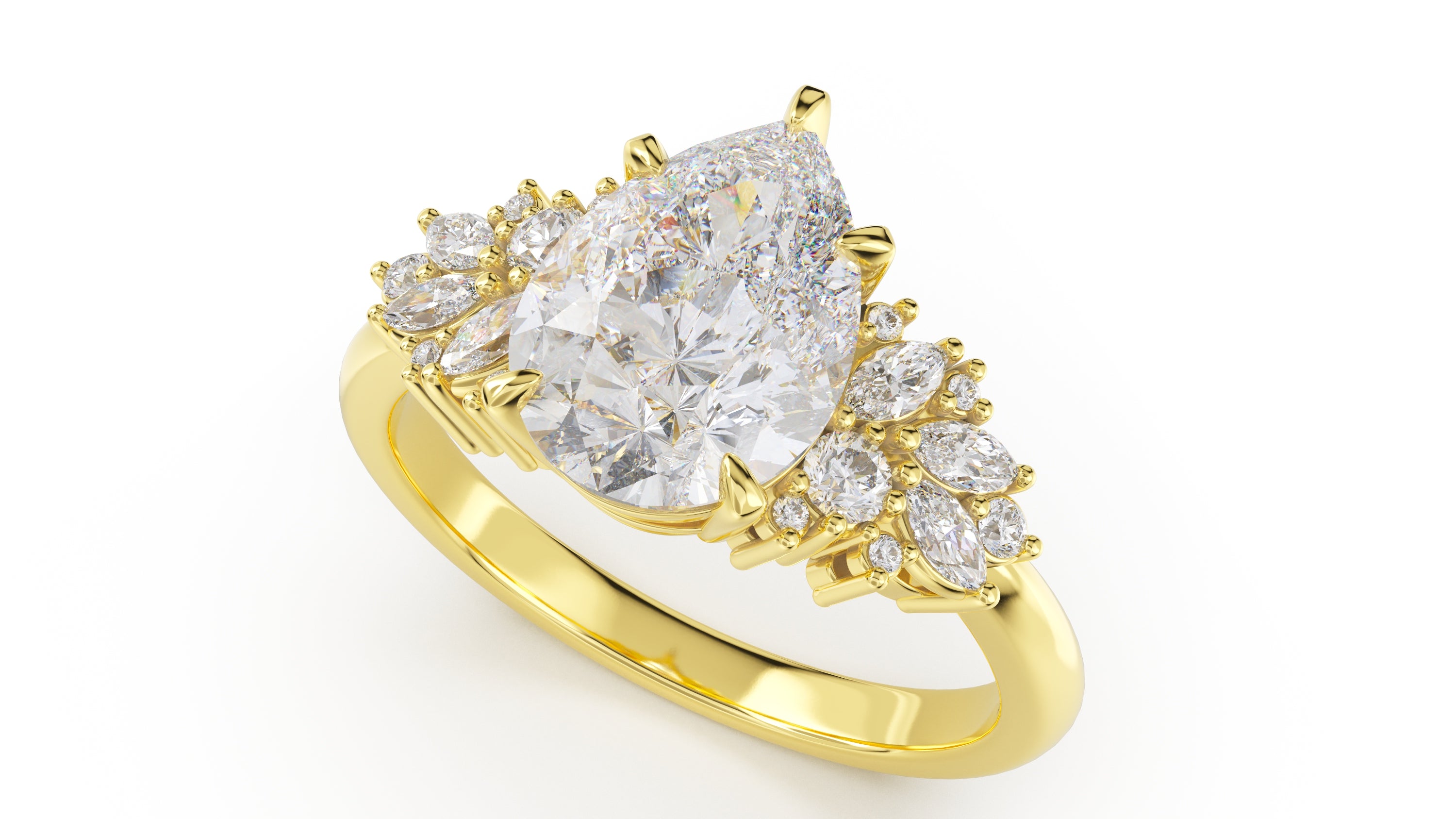 The Rosalie Ring | Pear | Setting Only - Lavender Creek Gems 