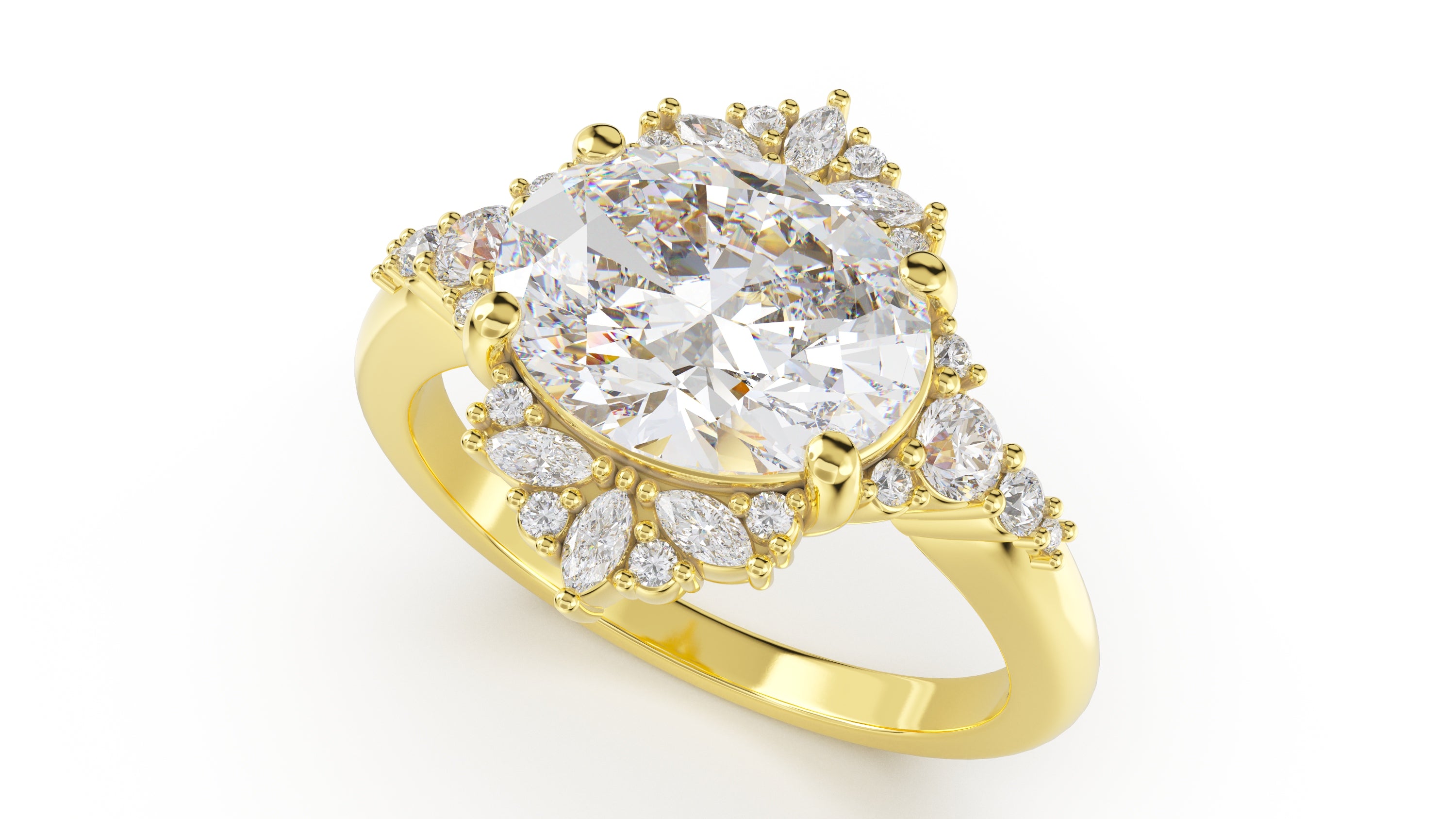 The Comtesse Ring | Oval | Setting Only - Lavender Creek Gems 