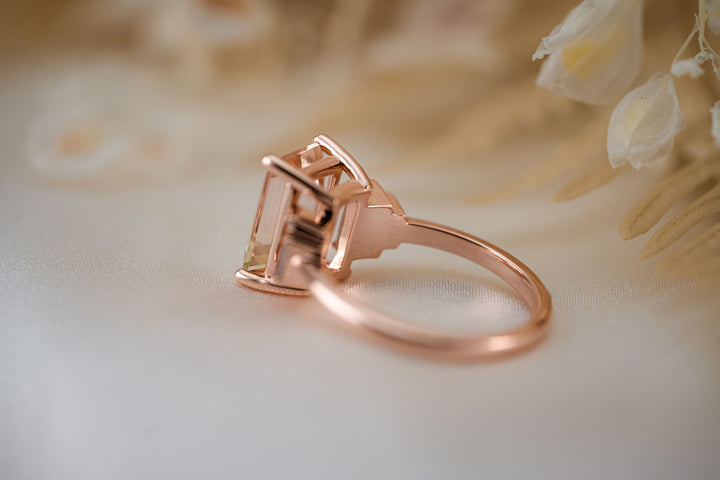 The Solara 3.15 CT Bi Color Peach Tourmaline Ring