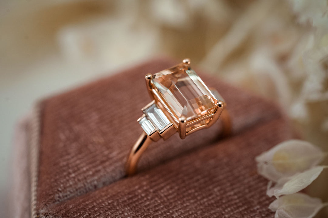 The Solara 3.15 CT Bi Color Peach Tourmaline Ring