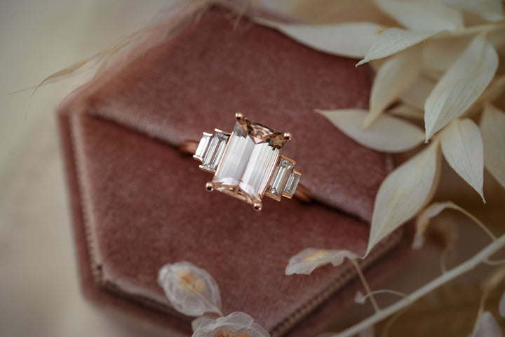 The Solara 3.15 CT Bi Color Peach Tourmaline Ring