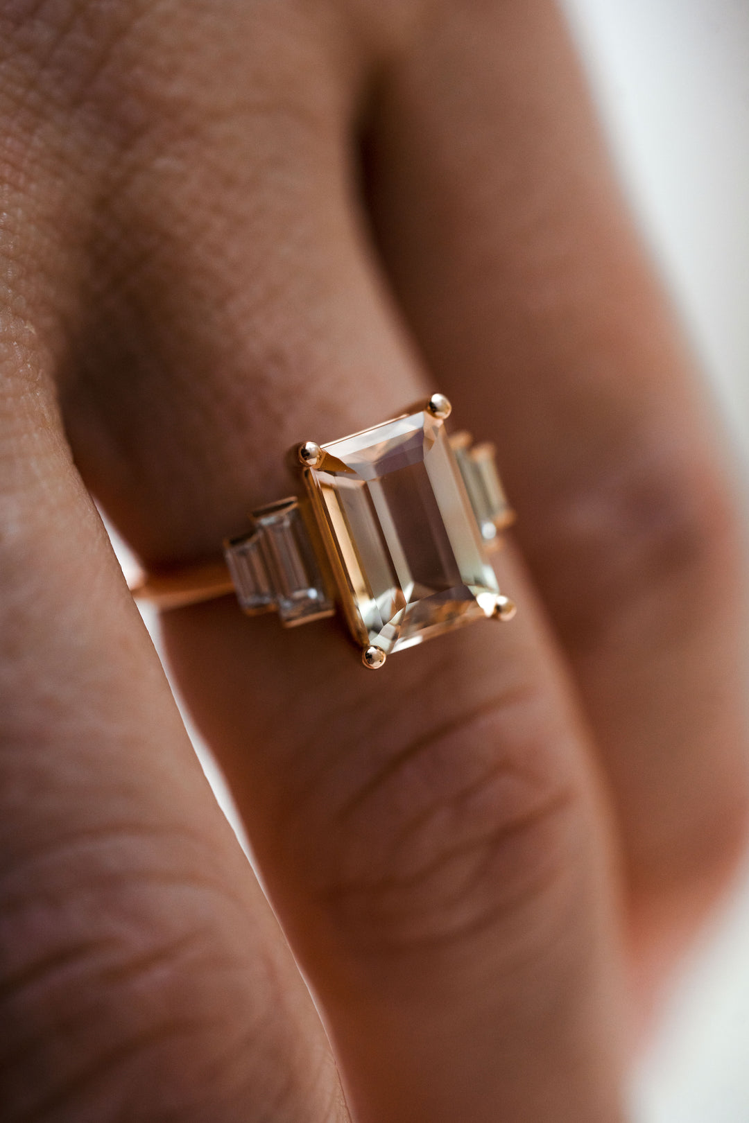 The Solara 3.15 CT Bi Color Peach Tourmaline Ring