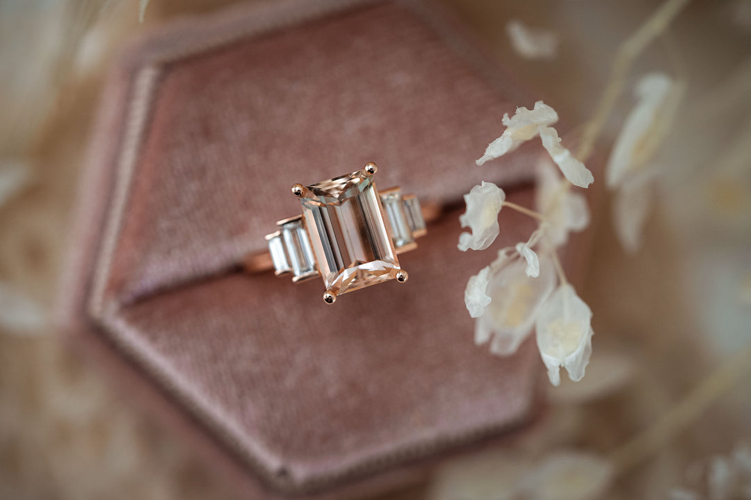 The Solara 3.15 CT Bi Color Peach Tourmaline Ring