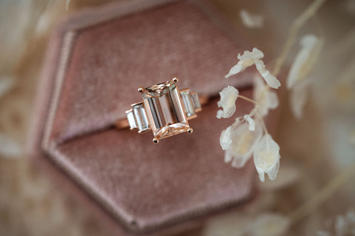 The Solara 3.15 CT Bi Color Peach Tourmaline Ring