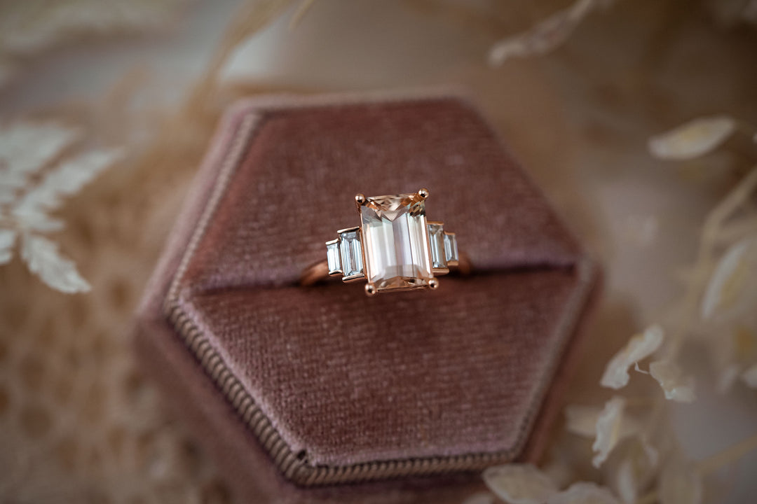 The Solara 3.15 CT Bi Color Peach Tourmaline Ring