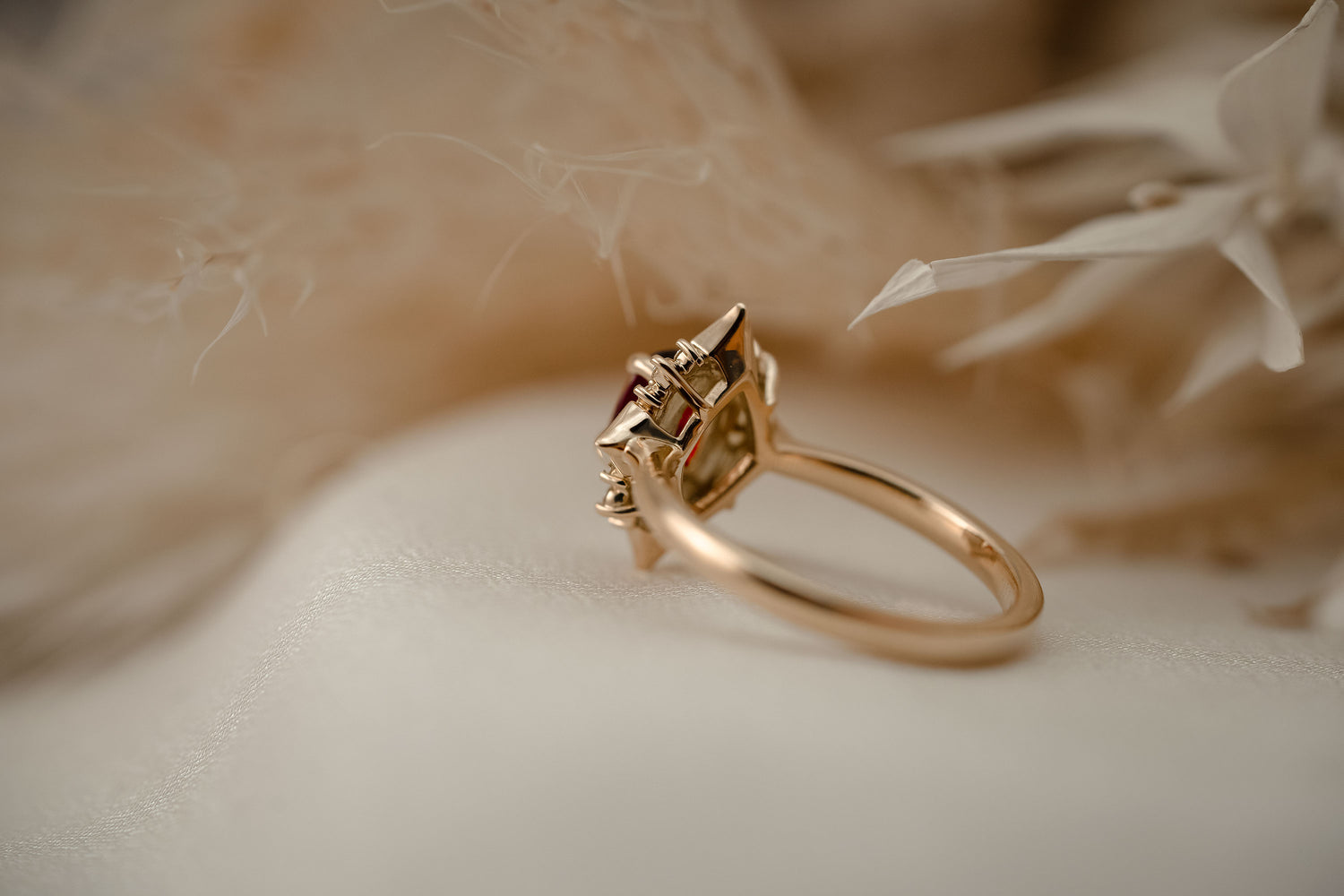 The Theia 0.94 CT Cushion Red Spinel Ring - Lavender Creek Gems 