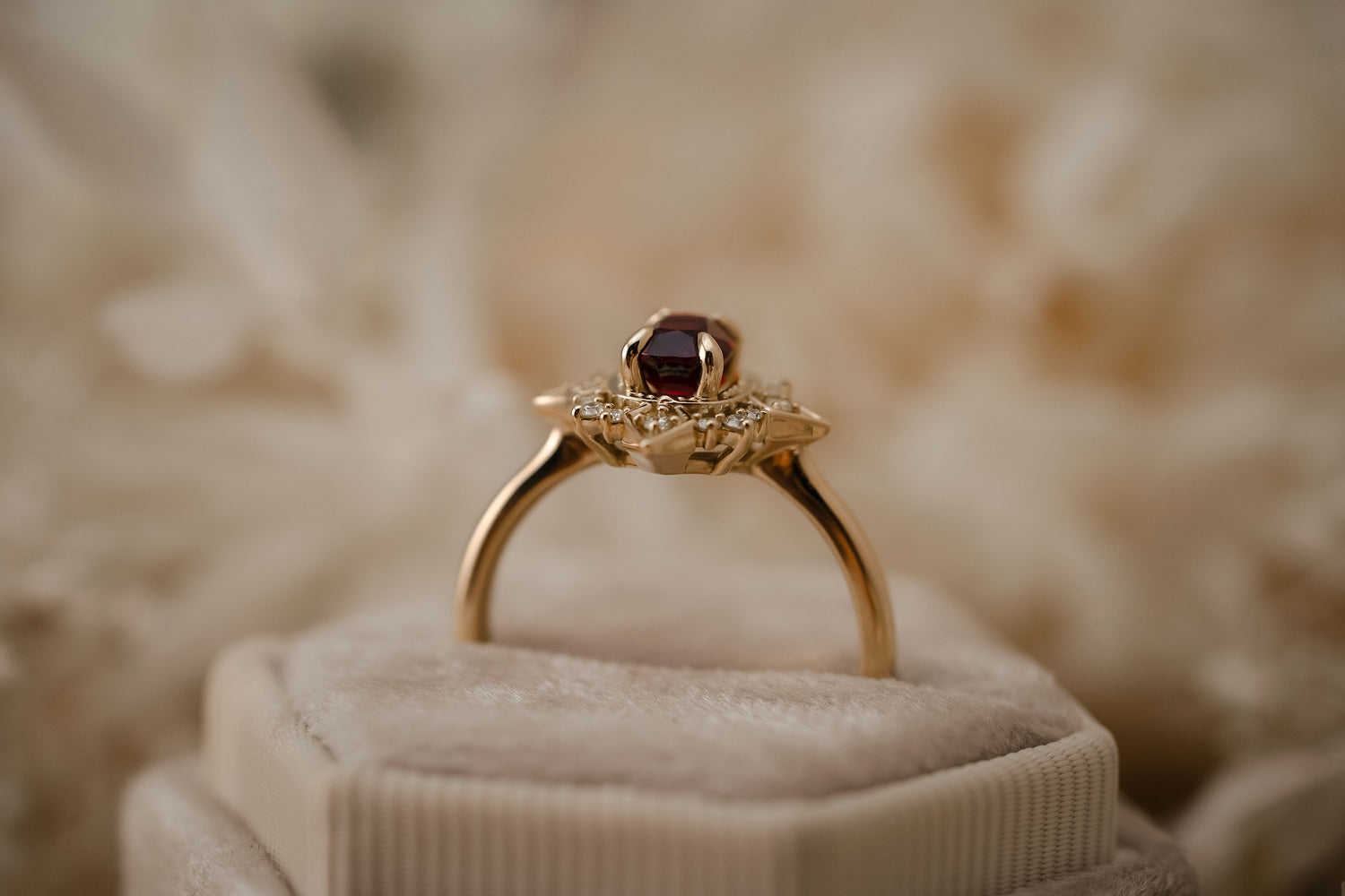 The Theia 0.94 CT Cushion Red Spinel Ring - Lavender Creek Gems 