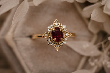 The Theia 0.94 CT Cushion Red Spinel Ring - Lavender Creek Gems 
