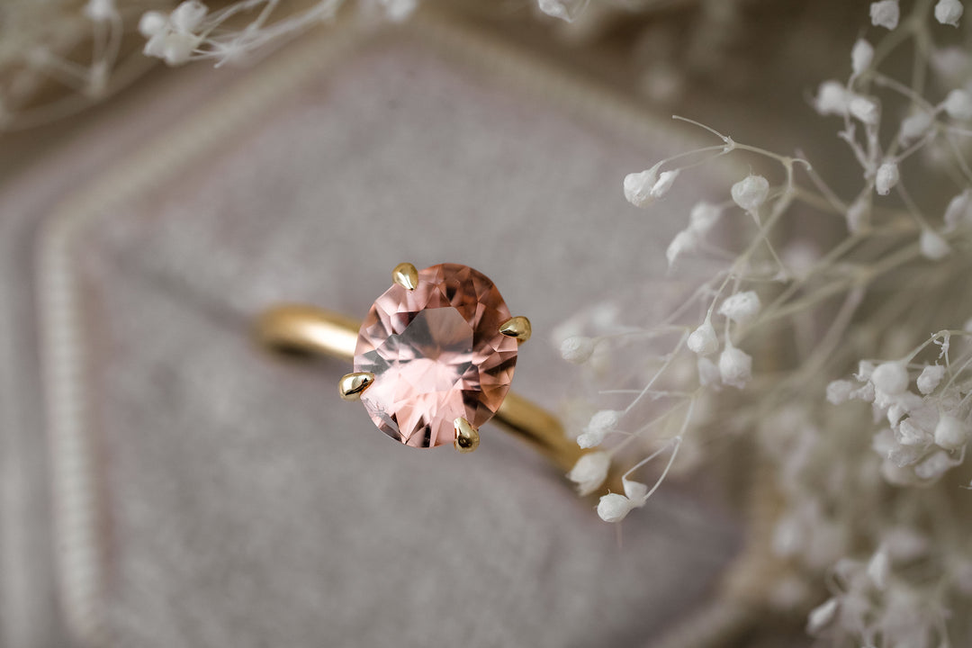 The Altair 2.2 CT Oval Peach Tourmaline Ring