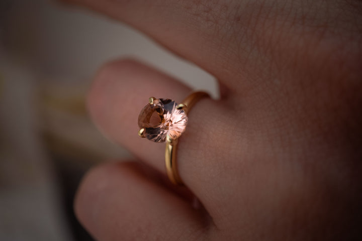 The Altair 2.2 CT Oval Peach Tourmaline Ring